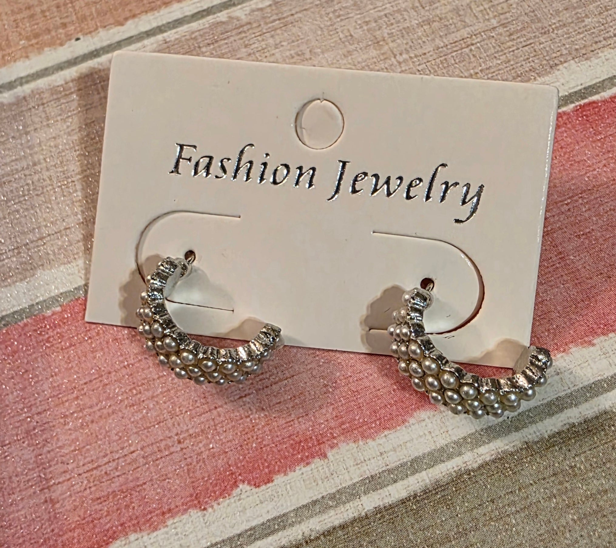 Small pearl hoops