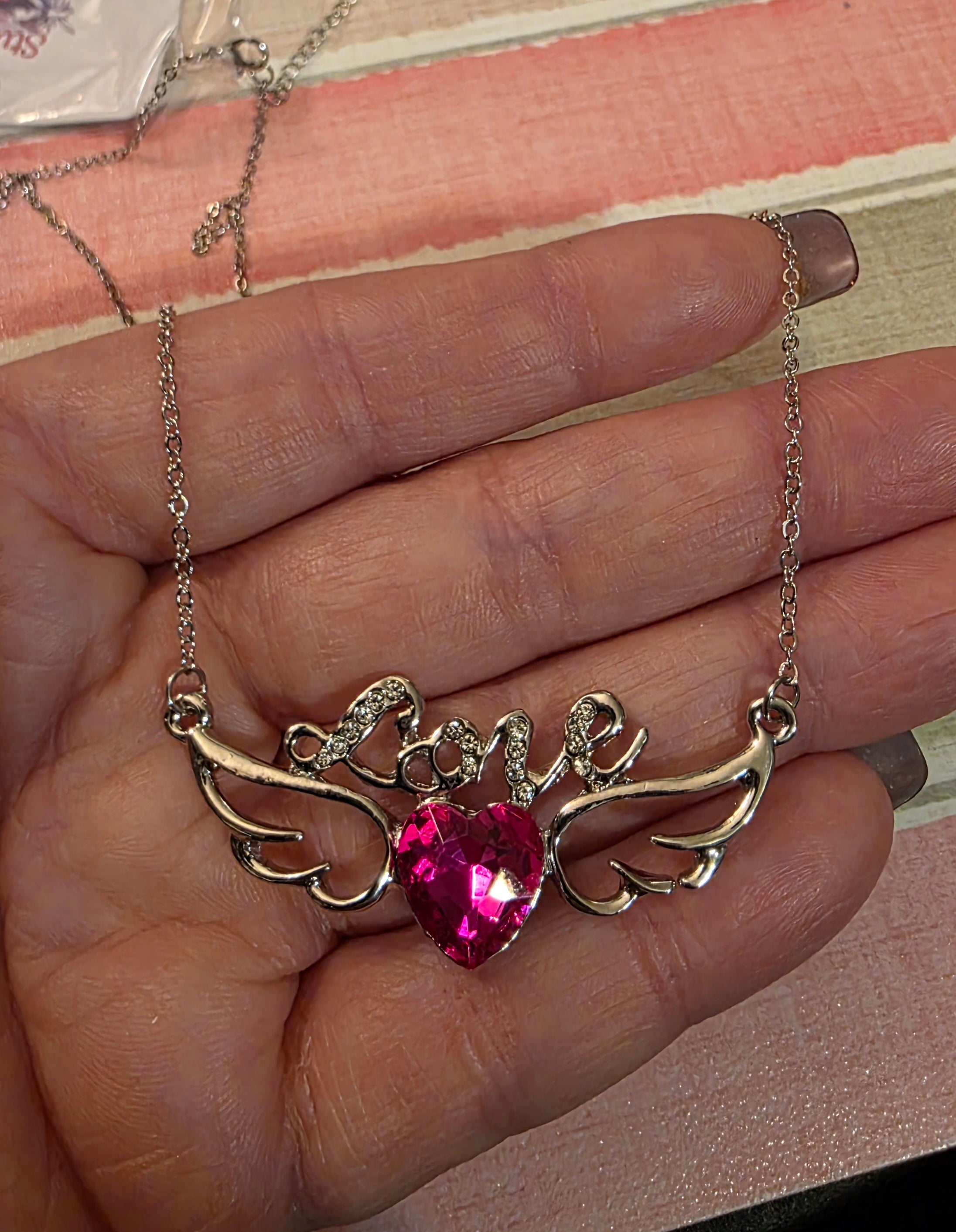 Pink Heart Angel wing/love